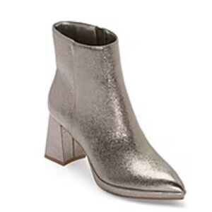 Silver Ankle Booties with Chunky Heel| Sparkly Shoes | Festival